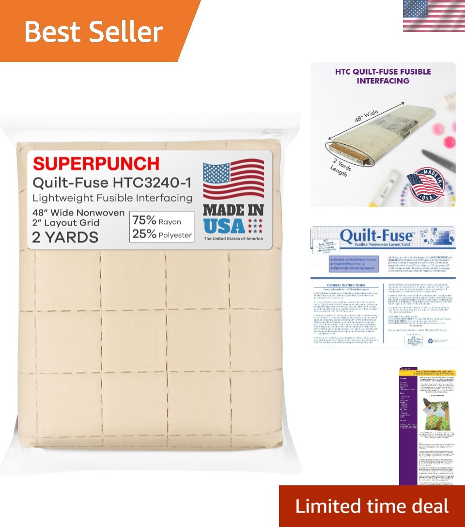 Quilt-Fuse -1 Lightweight Fusible Interfacing – 48″ Wide for Precision Quilting