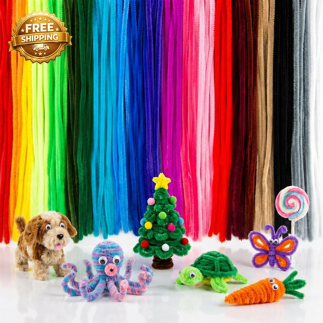 Pipe Cleaners for Crafts 200 PCS 20 Colors 200 Chenille Stems in 20 Colors