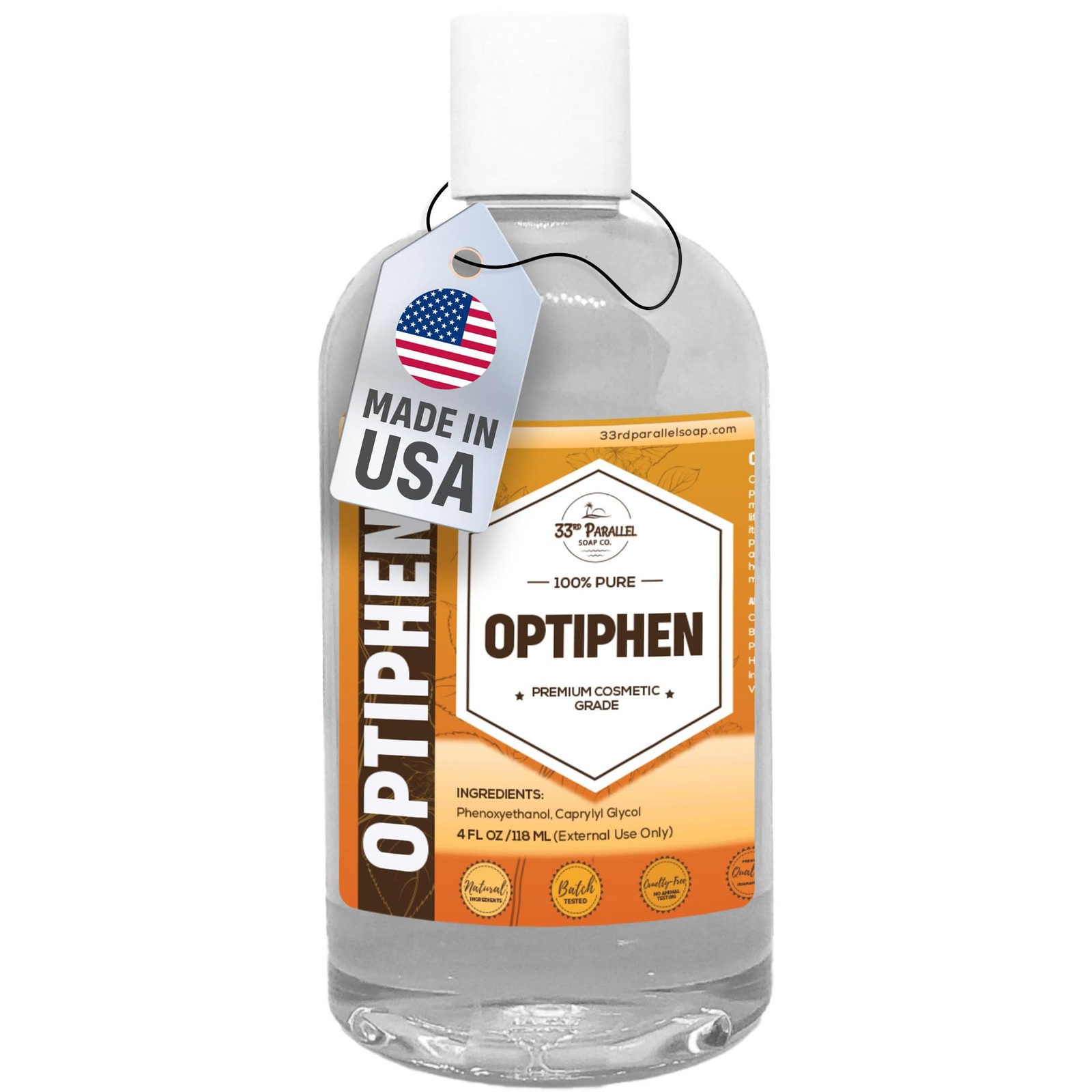 OPTIPHEN Natural Preservative (4 oz) Paraben-Free; 4 Count (Pack of 1), Clear