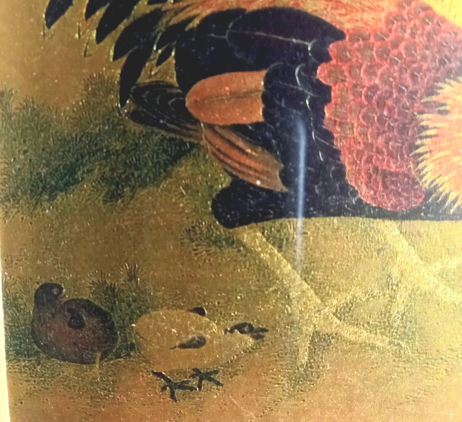 NATIONAL PALACE MUSEUM Taste,Gold and Art PEONIES Painting 99% Gold Plate Print