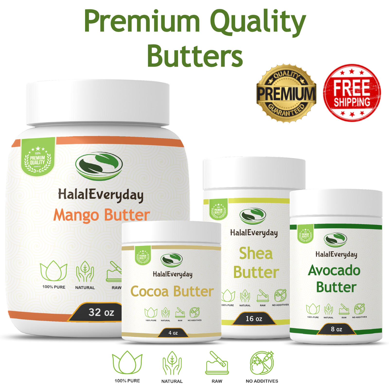 Raw Organic Butter 100% Pure Natural Cold Pressed Fresh Skin Face Hair Body DIY