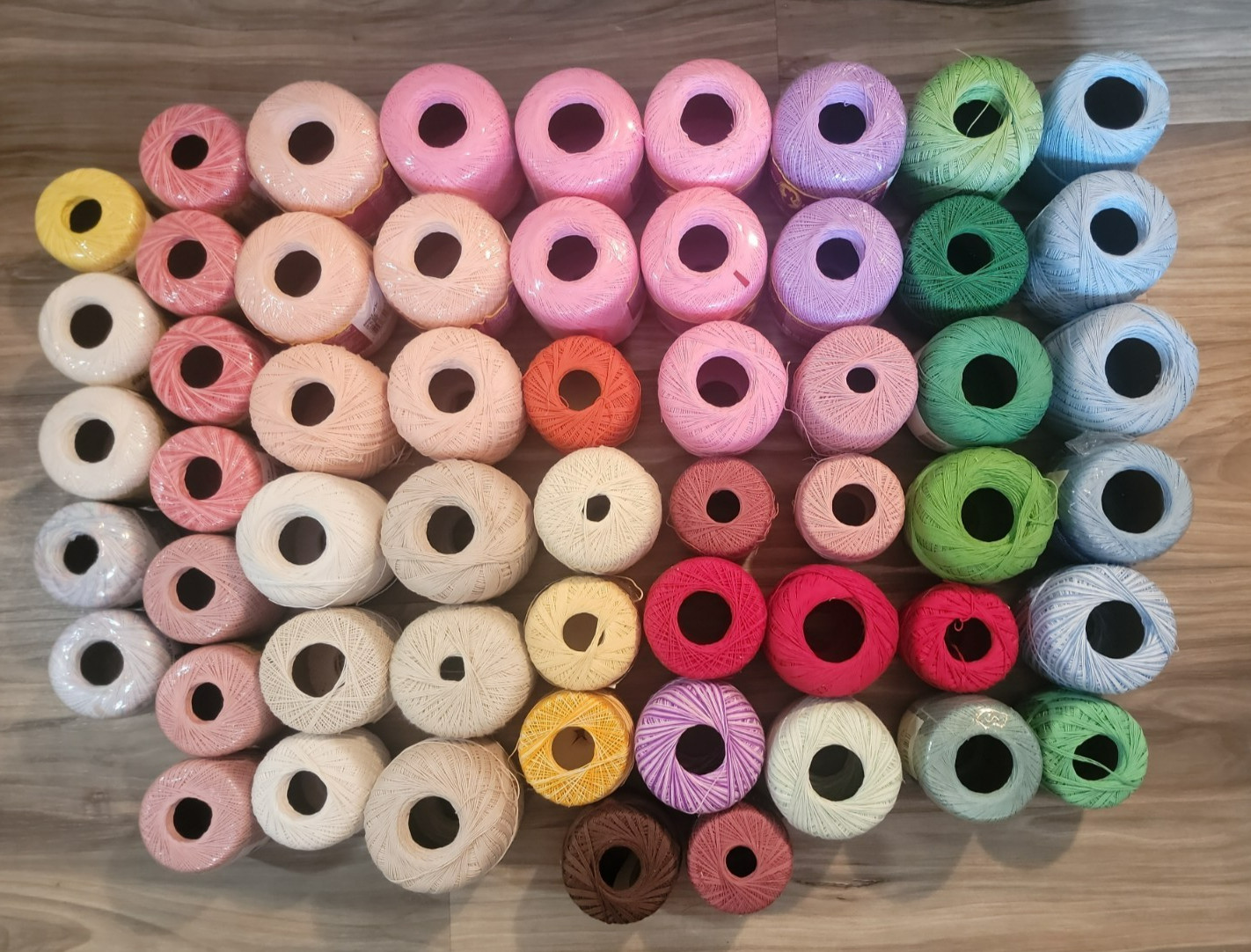 Lot of 55 Vintage Crochet Thread Multicolor~New & Used~South Maid~JP Coats~