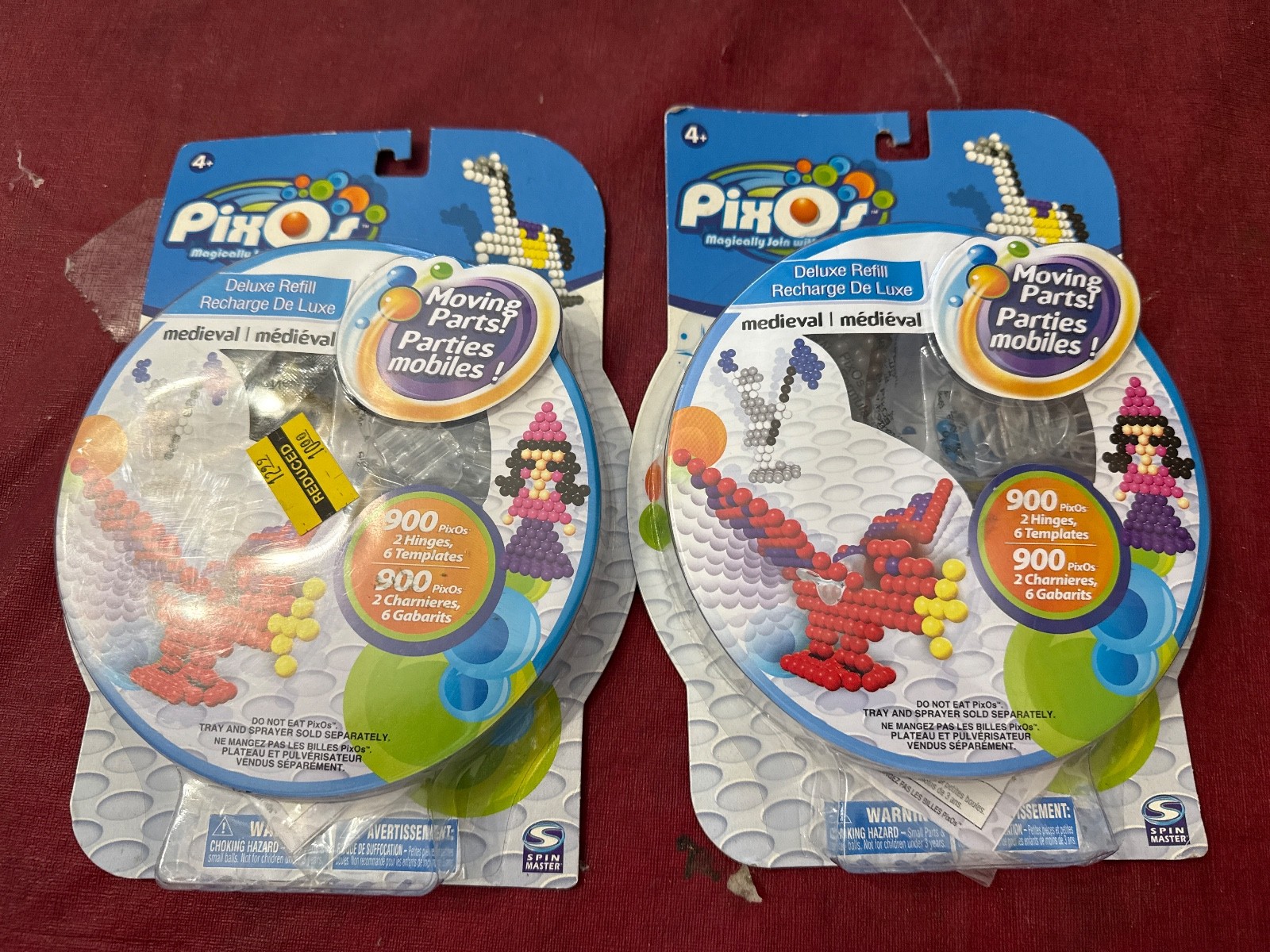 Lot Of 2 SpinMaster PixOs Medieval Refill Packs 900 Pieces Dragon Princess 2009