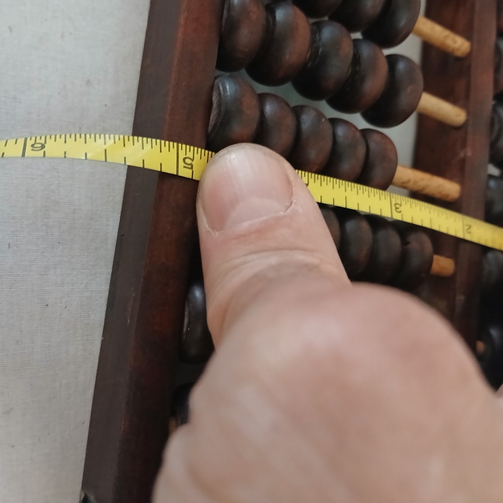 Vintage Chinese ABACUS 13 Pole 91 Bead Hard Wood Beautiful Grain 10 1/2″ inches