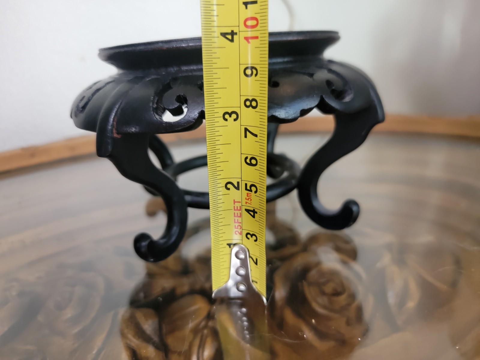 Vintage Chinese Dark Wood Footed Display Stand Footed Pedestal