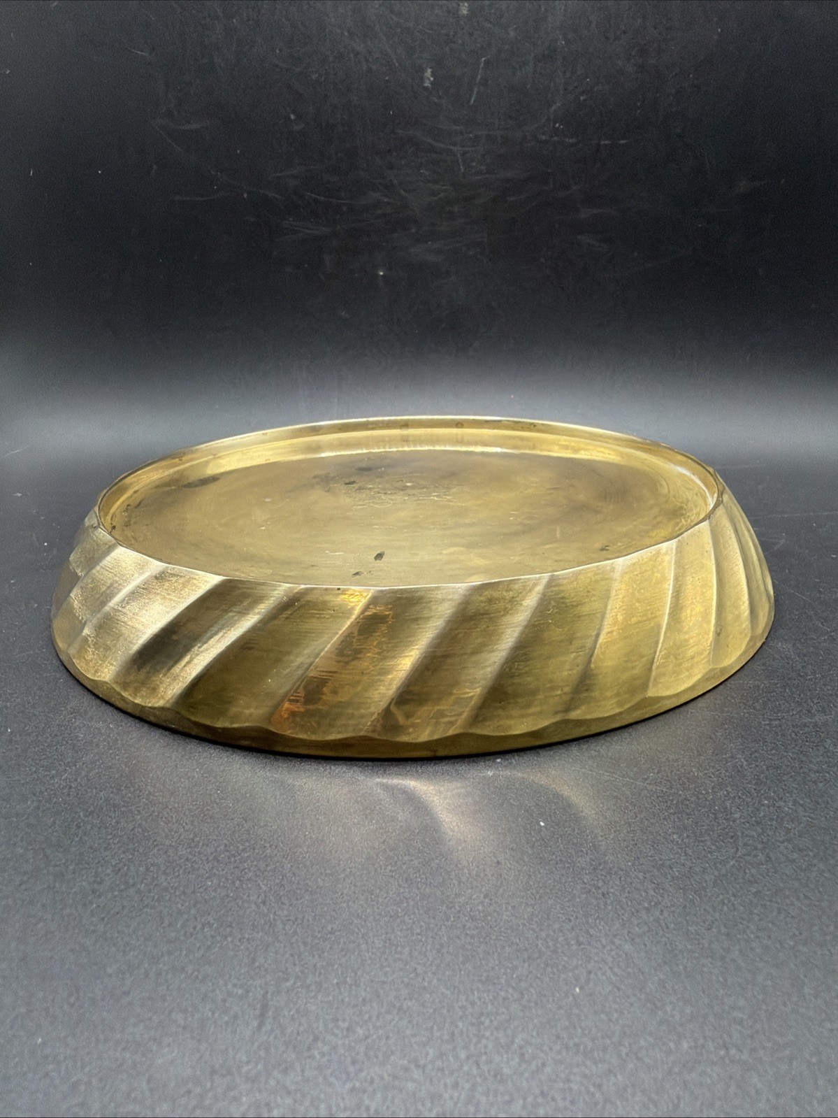 Vintage Display Stand Brass Base Pedestal Vase Pot Ginger Pot Round Riser 6.75”