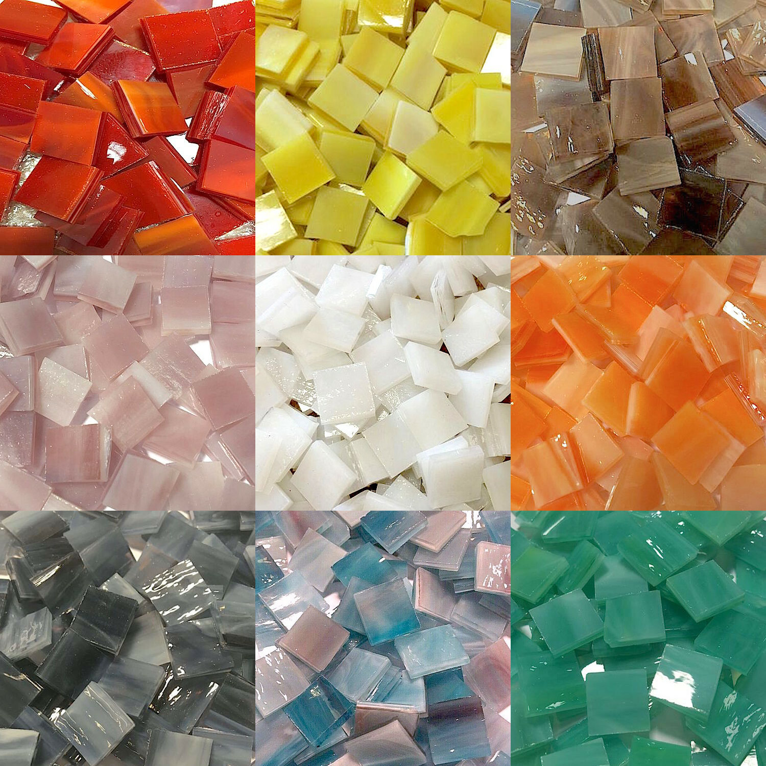 1/2″ Mosaic Tiles Stained Glass Mosaic Tiles – Available in Variety Colors