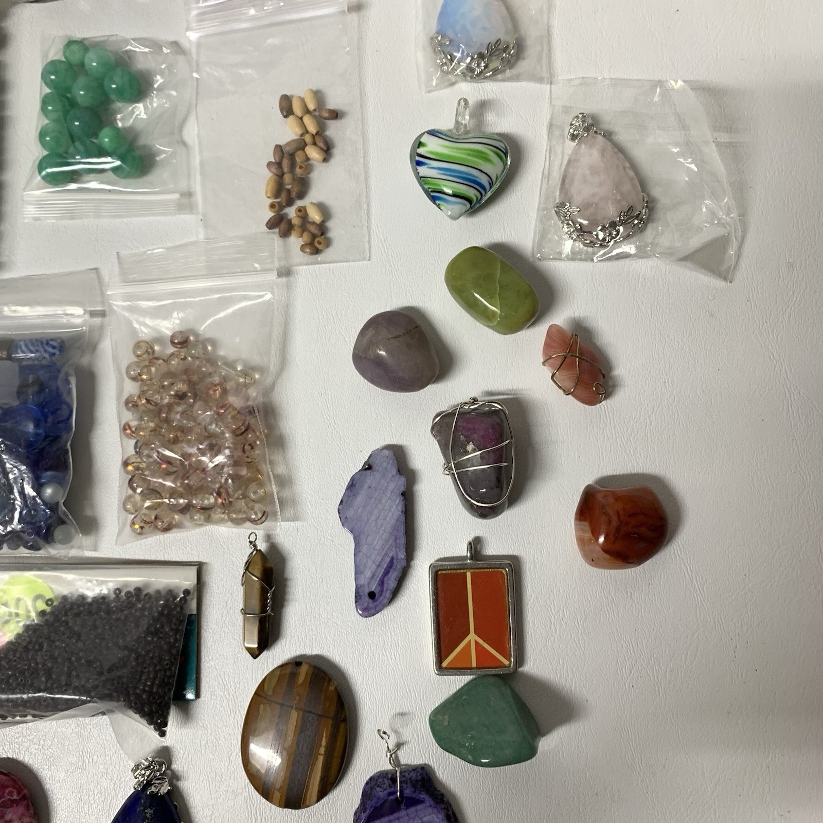 Large Lot of Beads for Jewelry Making Mixed Shapes Sizes Some Stone 5 Lbs