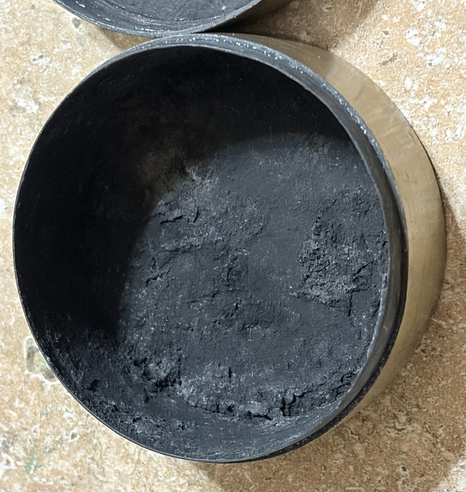 Chinese Paktong Brass Calligraphy Ink Round Box Engraved Top Signed Bottom