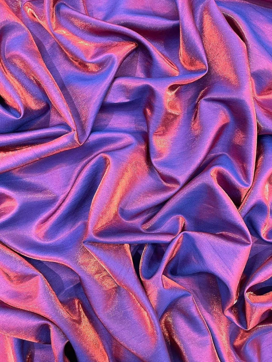 Iridescent Liquid Dupioni Fabric 58″ Wide Lightweight Material Royal Burgundy