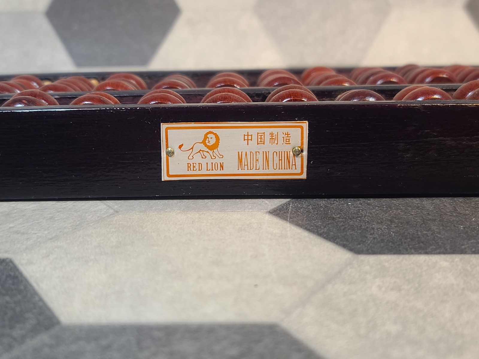 VTG Chinese Solid Wood Abacus 13 Rows 91 Beads Brass Corner Accents 12″ x 6″