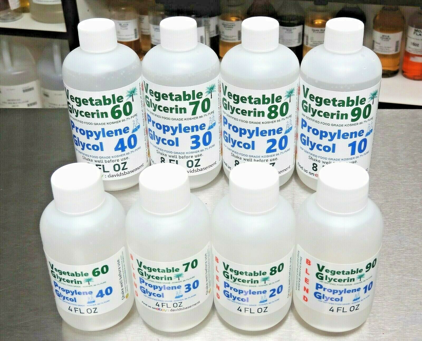 VG PG BLENDS – VARIETY PACK – VEGETABLE GLYCERIN PROPYLENE GLYCOL
