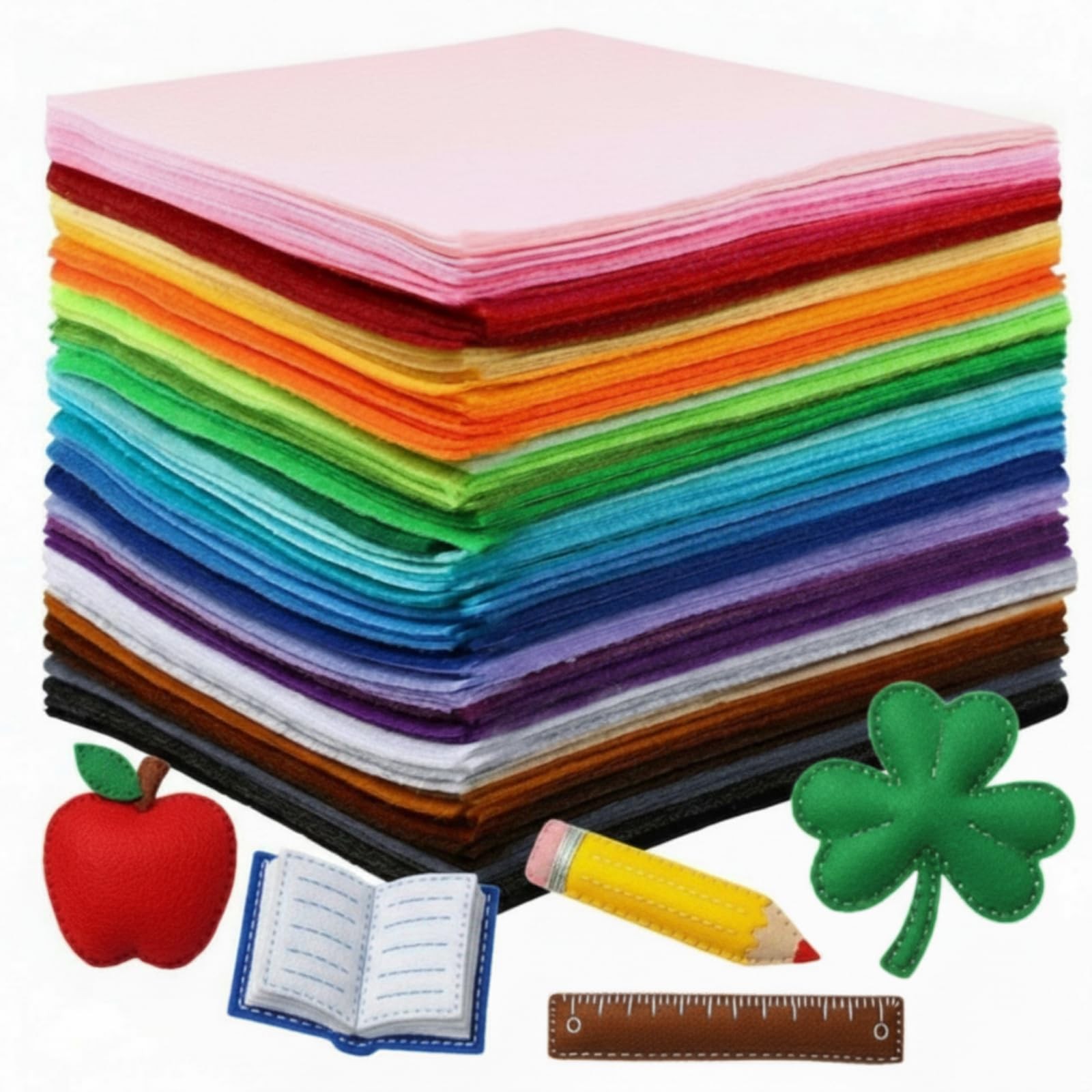 120 Pcs 12 x 8 Inch Felt Sheets Bulk for Craft 40 Assorted Color Felt Fabric …
