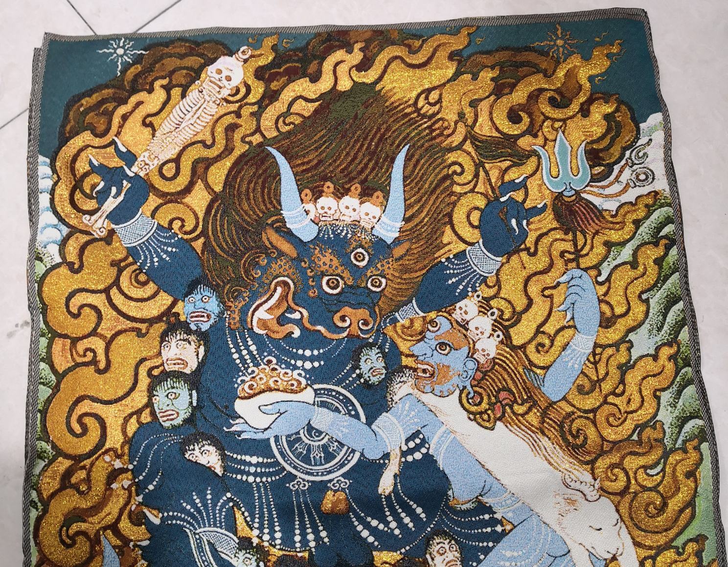 36″ Tibet Tibetan Cloth Silk Buddhism Heruka Vajrabhairava Tangka Thangka Mural7