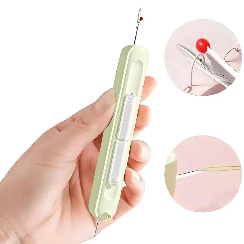 1/2PCS 2 in1 Needle Threader and Seam Ripper,Plug-in Needle Threader Stretchable