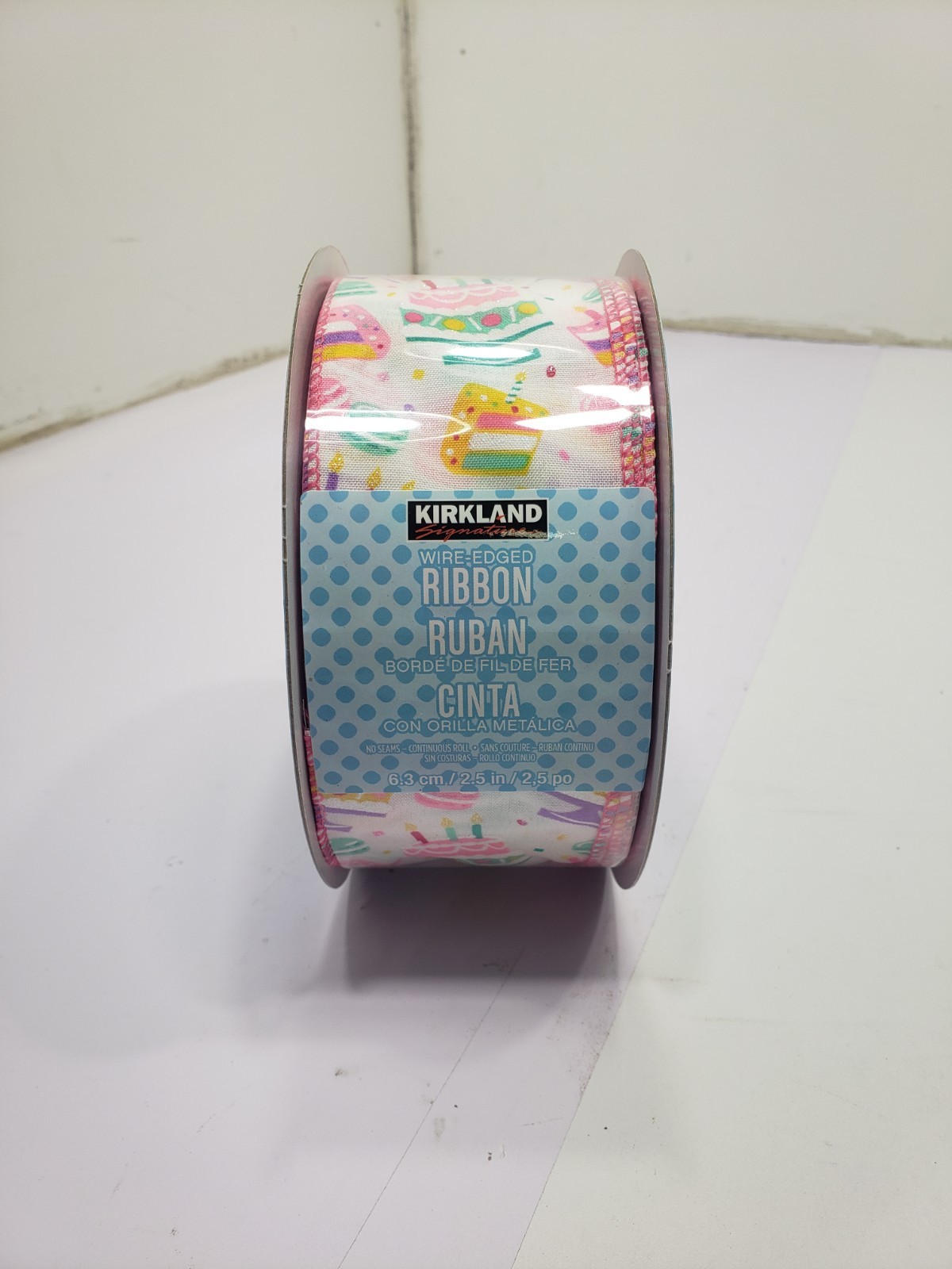 Kirkland Signature Wire Edged Ribbon BIRTHDAY CAKE Ribbon 45.7M 50yd New