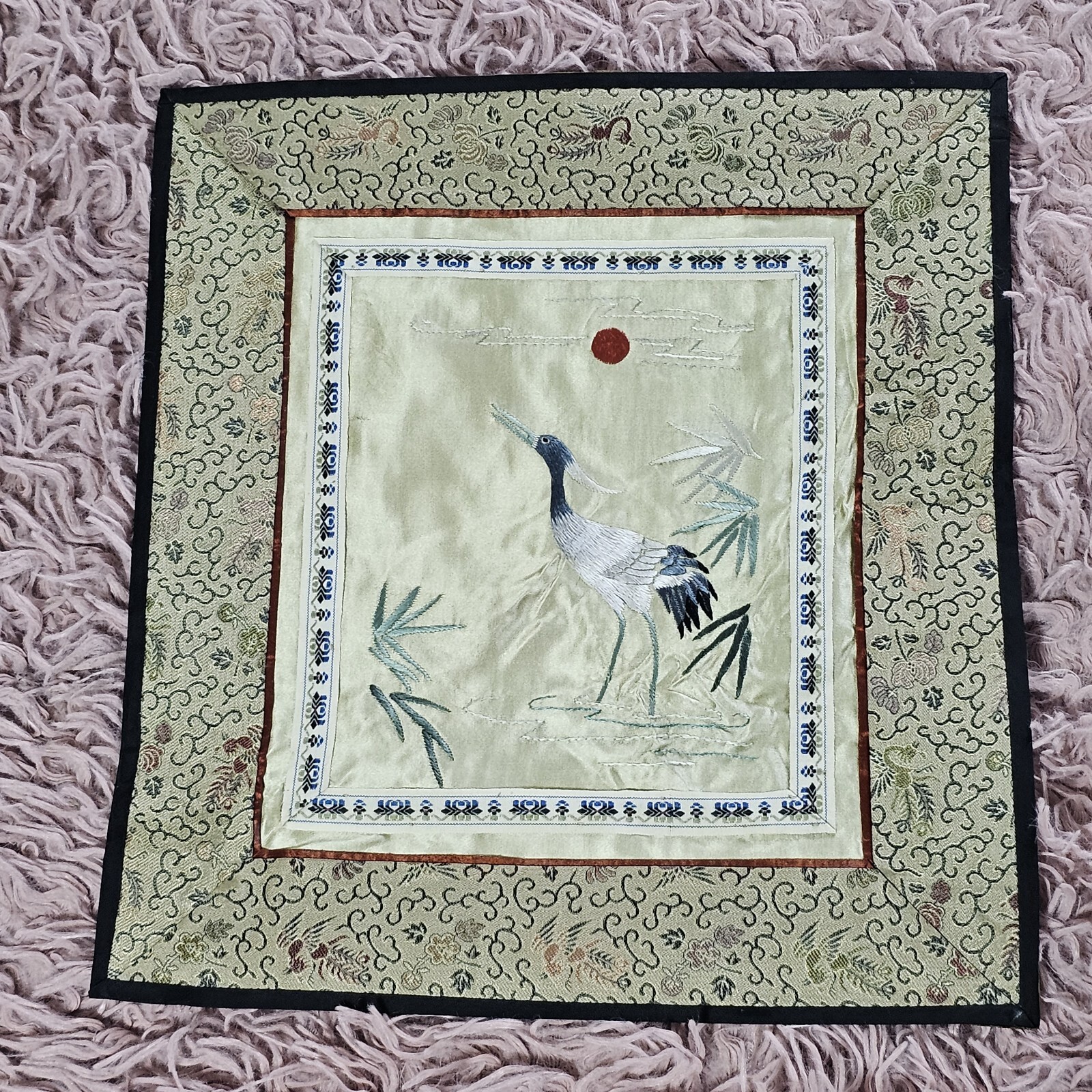 Vintage Chinese Hand Embroidered Silk Panels Decor