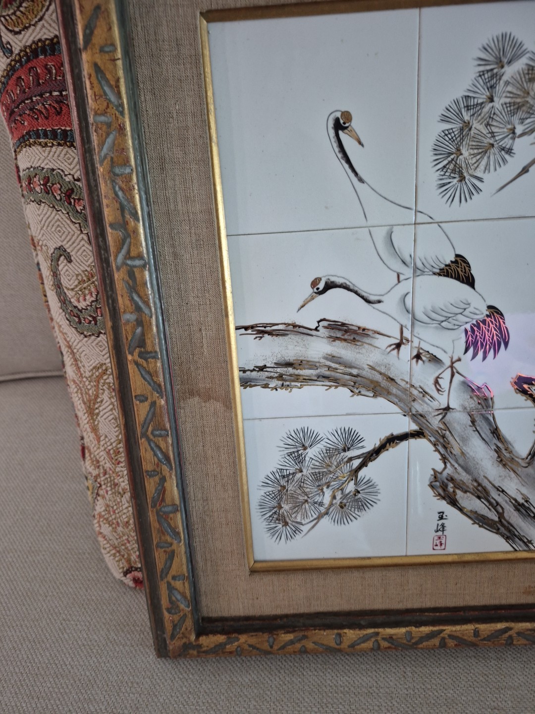 “Vintage Chinese Hand Painted Porcelain Wall Art – Bird Panels – Set of 2”
