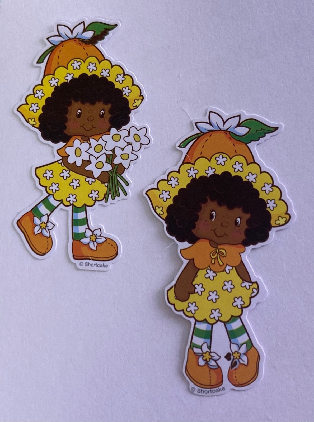 Set of 2 Orange Blossom Strawberry Shortcake Friend 3″ Matte Stickers ~ Journals