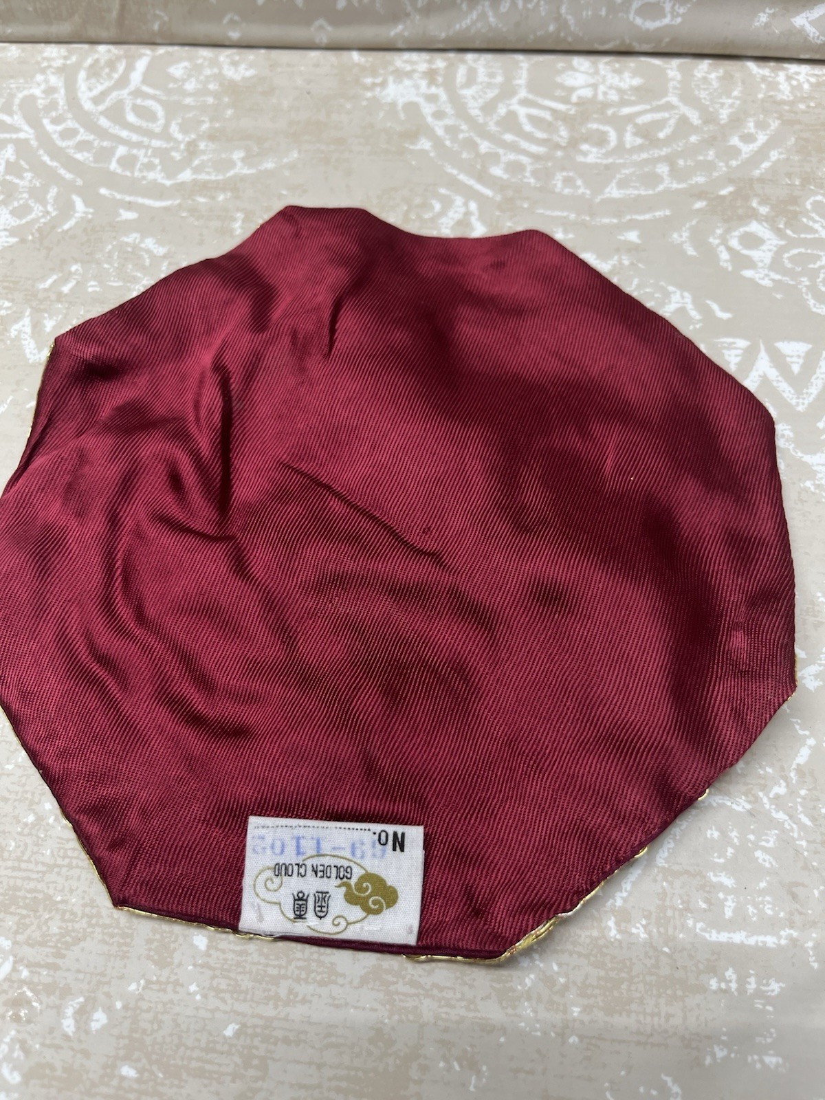 Chinese 100%Hand embroidered Embroidery Art butterfly and flower gold red