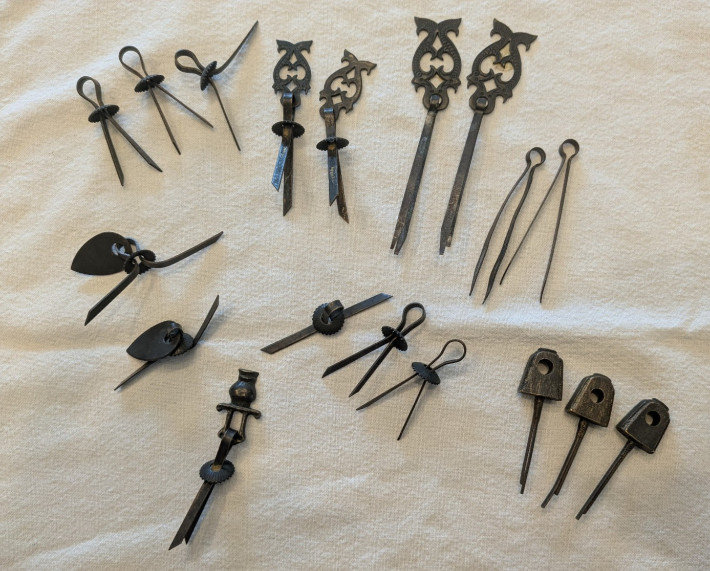 Vintage Asian Lock Lot of Chinese Korean Furniture Hardware Keys Fish Shackle