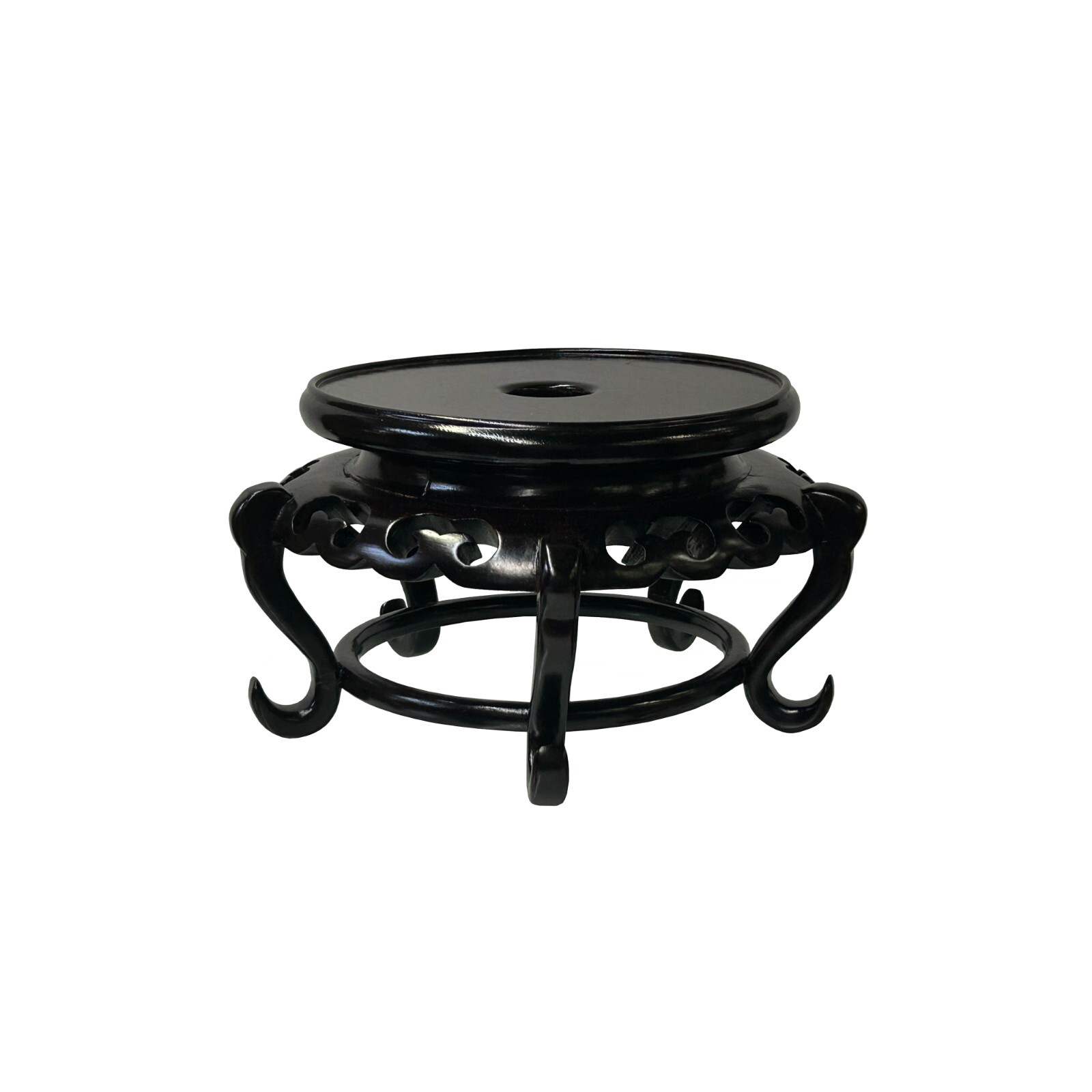 5.75″ Oriental Black Brown 5 Legs Round Wood Stand Riser Easel st1010A