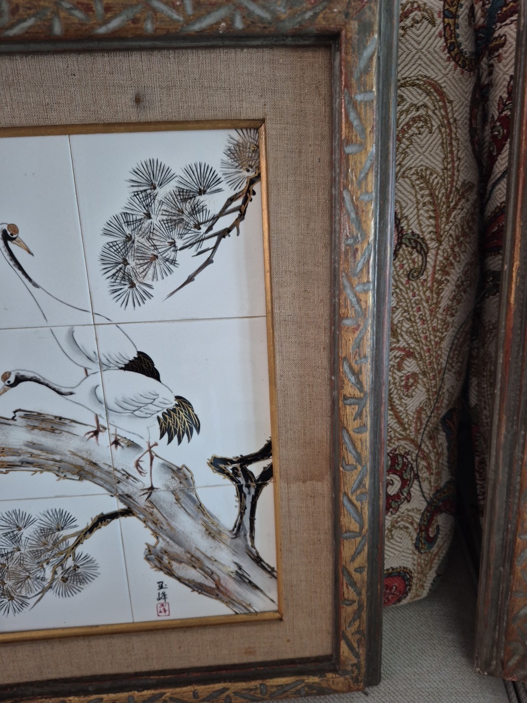 “Vintage Chinese Hand Painted Porcelain Wall Art – Bird Panels – Set of 2”