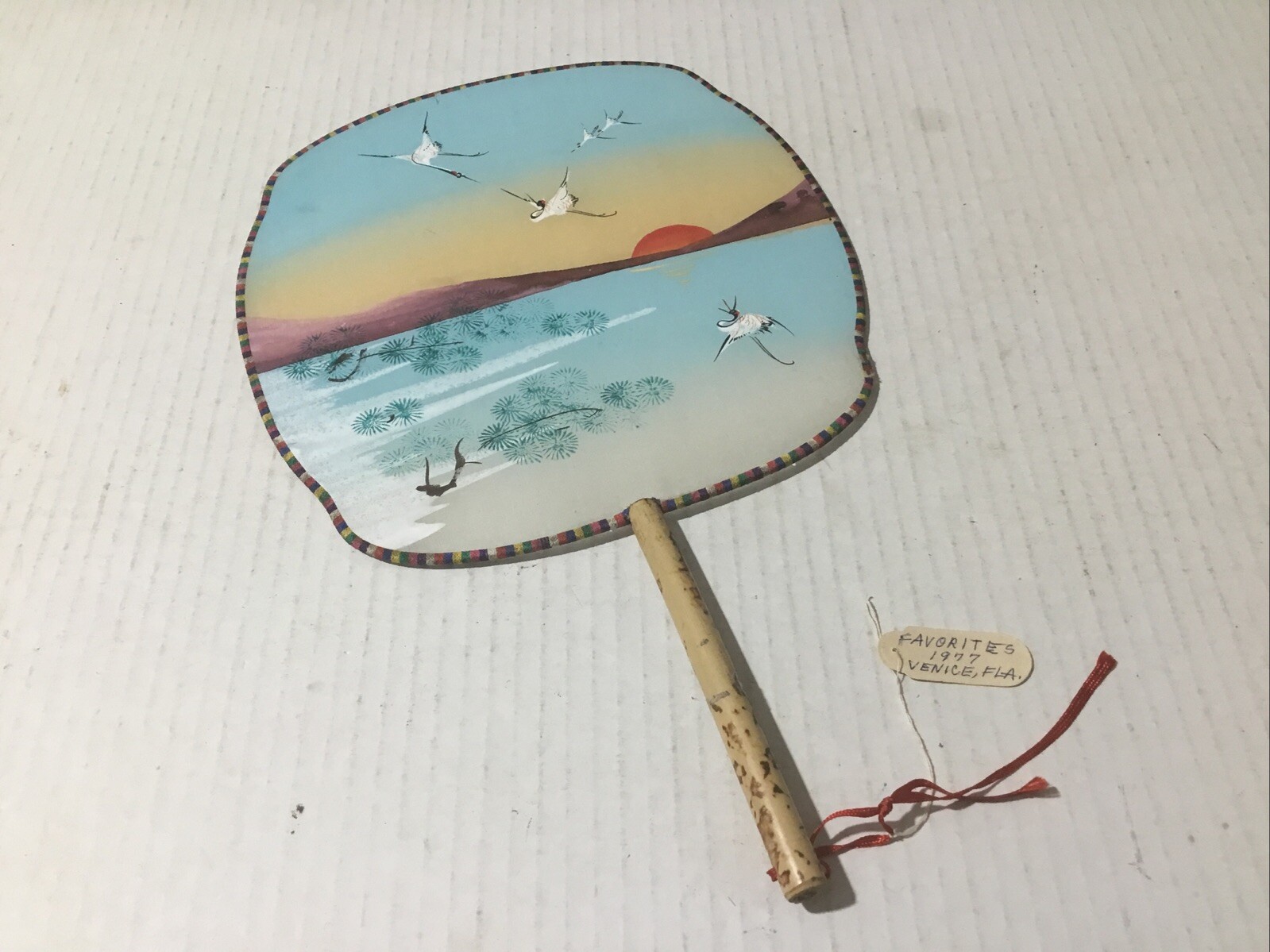 4 Vintage Silk Fans Pandas – Flower – Sea Scape – Sea Life.