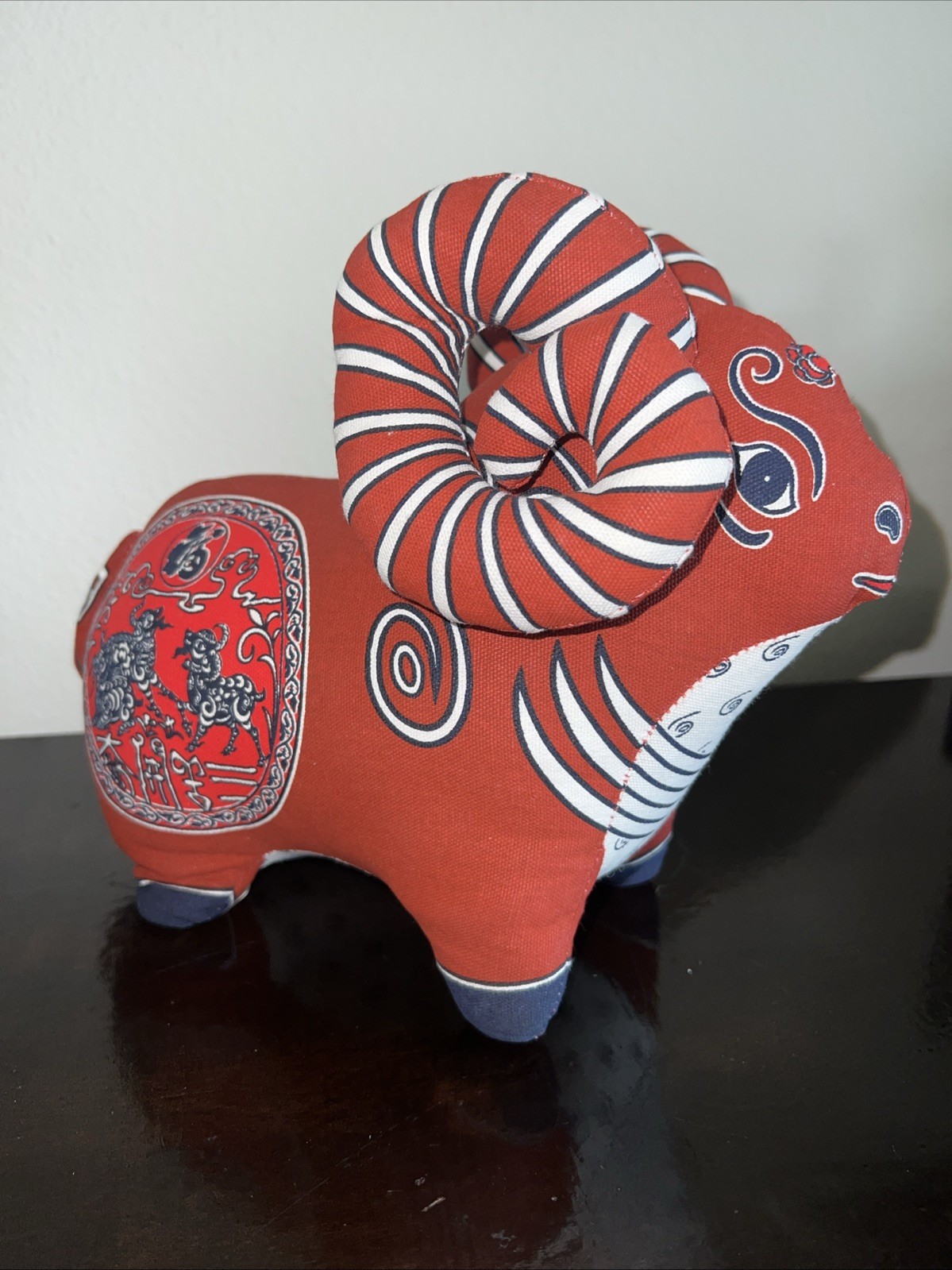 Vintage Stuffed Animal, Buluo Asian Chinese Zodiac Year Of The Ram Pop Art.