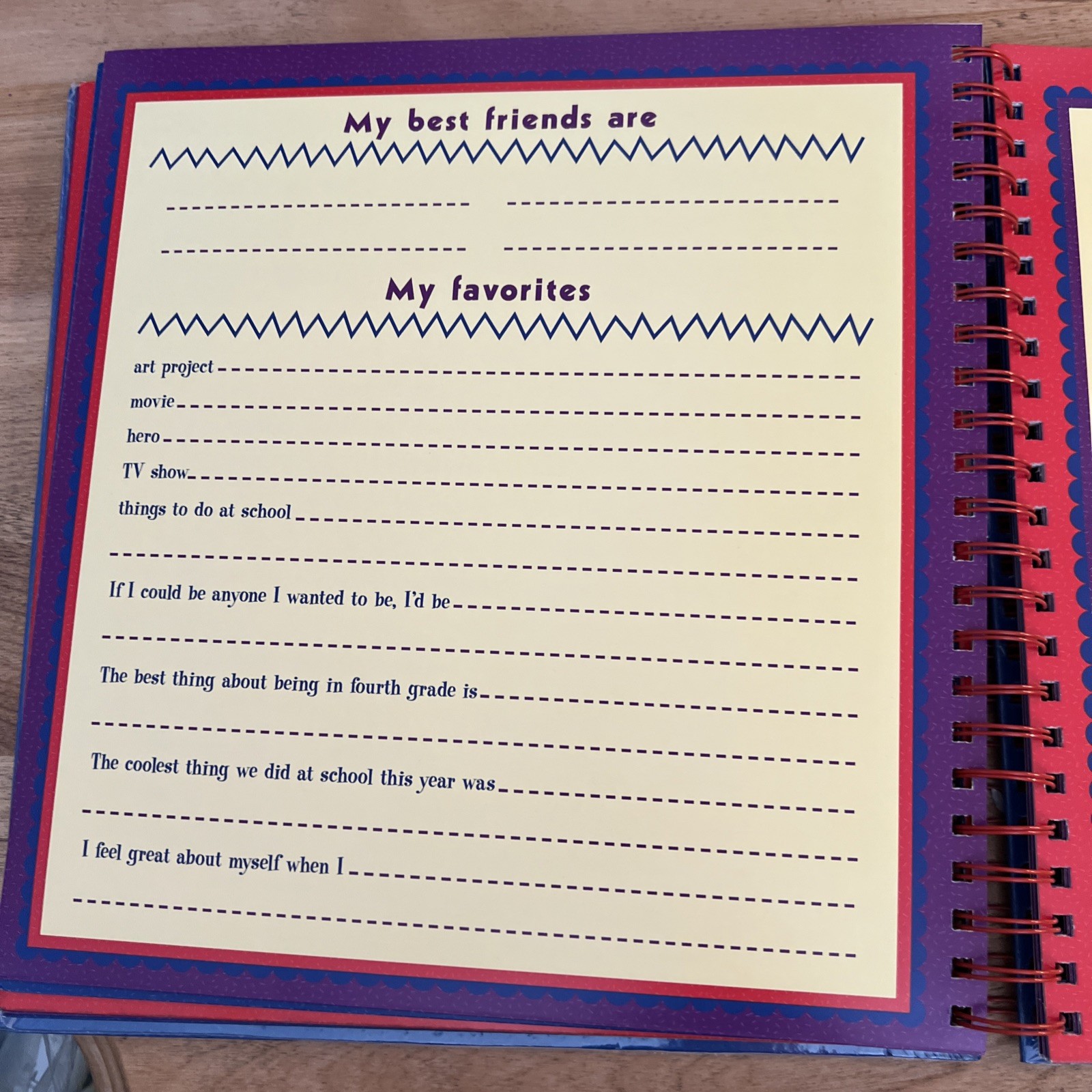 New Seasons School Years Memory Keeper K-12 Spiral PhotoAlbum Scrapbook 2001 Y2K