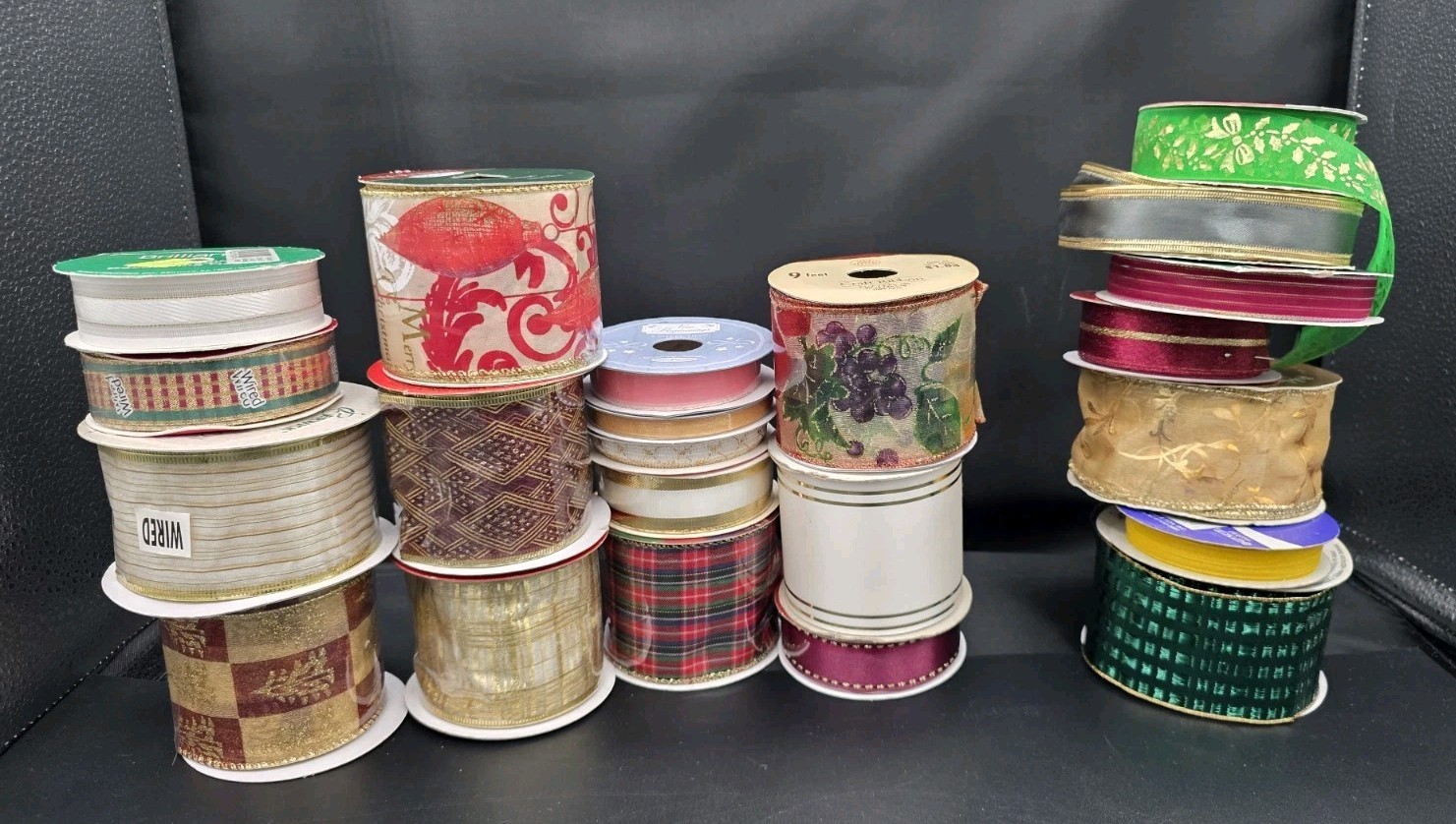 Craft Ribbon Lot Some Wired Various Width Length & Brands Gold 7 Partial 15 New