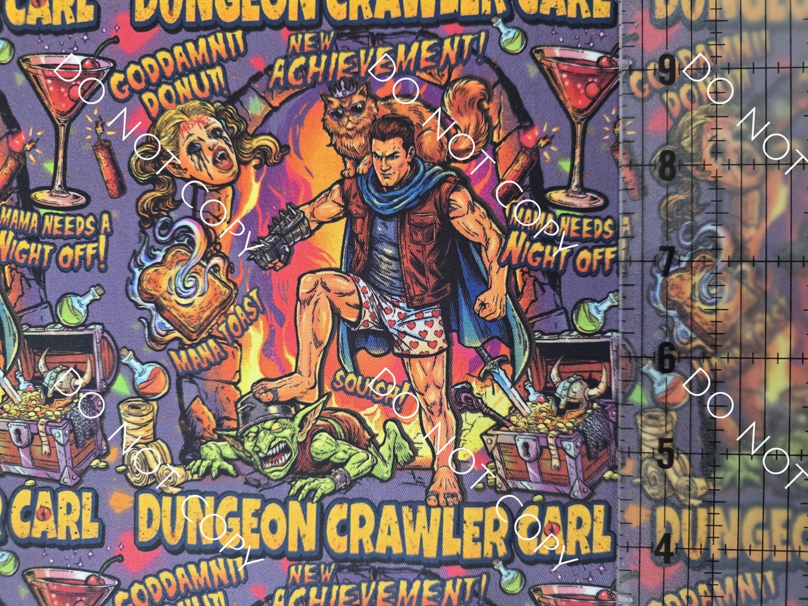 100% Cotton Woven Novelty Fabric Dungeon Crawler Carl By The 1/4 Yard 9×56