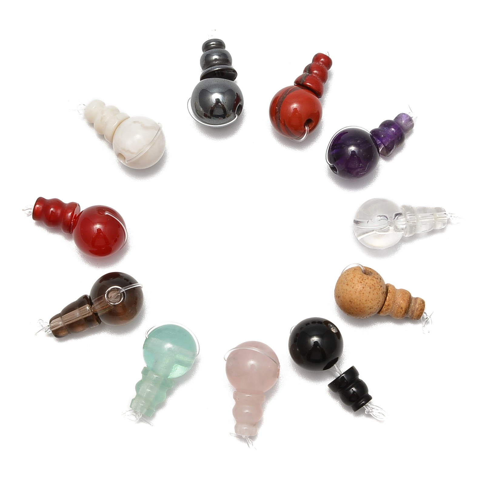 Smoky Quartz Guru Beads Three Holes T-Beads Size 10mm Sold by One Set