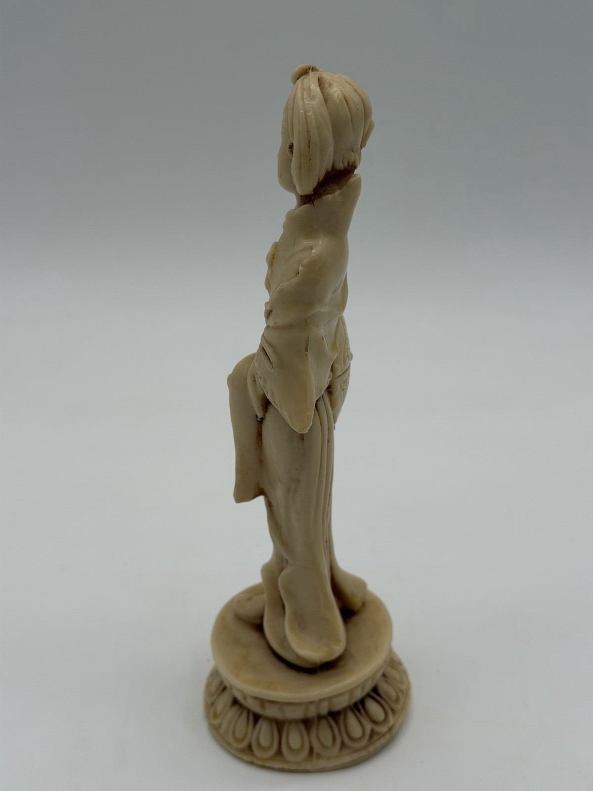 VTG Mid Century Italian Alabaster Resin Geisha Girl Sculpture Figurine 8”