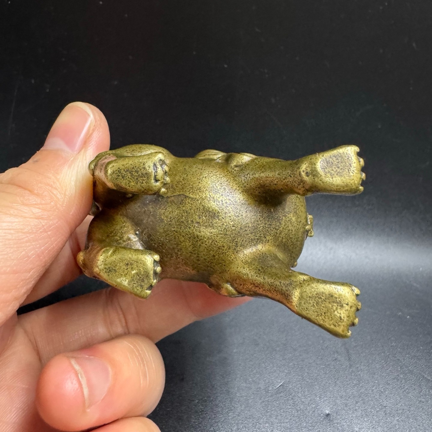 Vintage Brass Qilin Incense Burner Mini Kylin Censer Feng Shui Wealth Ornament
