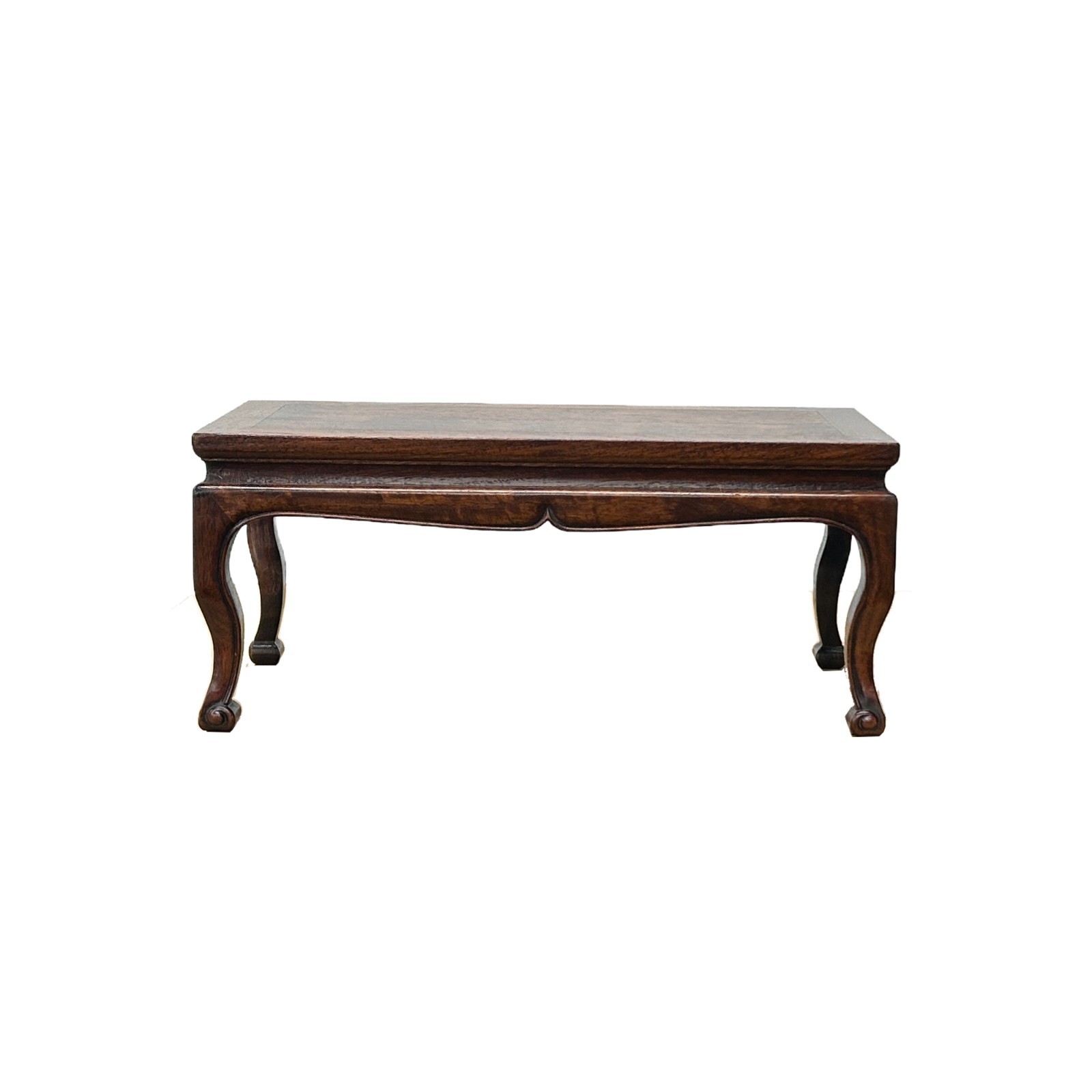 15″ Brown Wood Rectangular Cabriole Style Claw Legs Display Stand Riser GB276