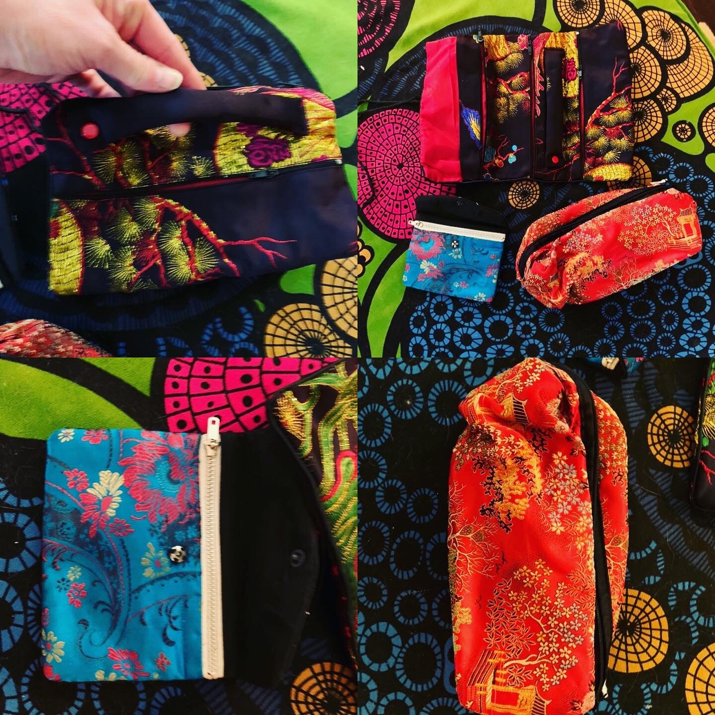 Vintage Lot 1980’s Asian Bag Lot Of 3 Red Black Blue Retail: $68
