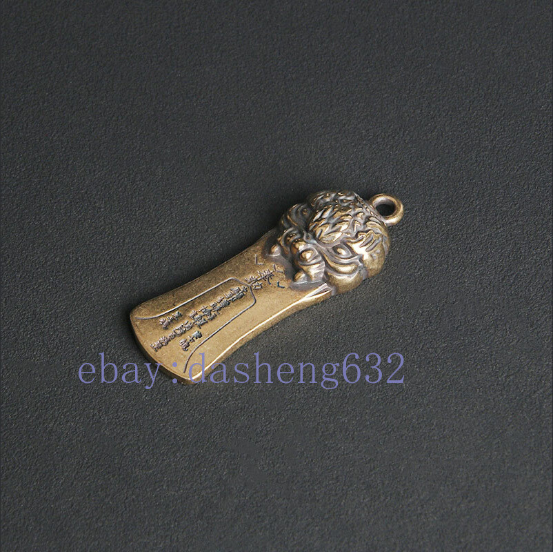 Rare Old Chinese Miao Silver Feng Shui Foo Dog Lion Lucky Pendant