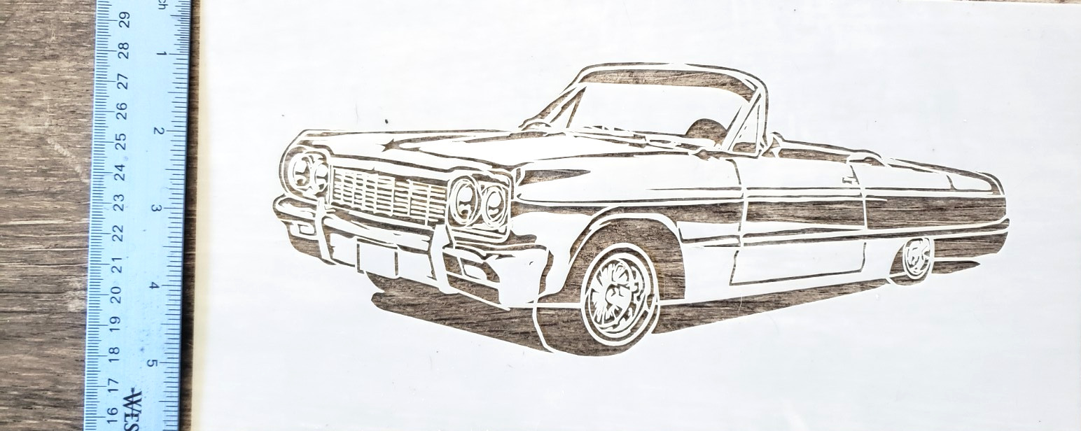 Low Rider Stencil Reusable 10 Mil Mylar Low Rider American Classic