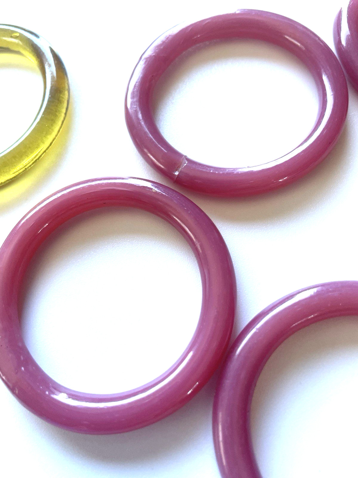 Antique 1920’s Chinese Peking Glass 2″ Sewing Rings Set of 13