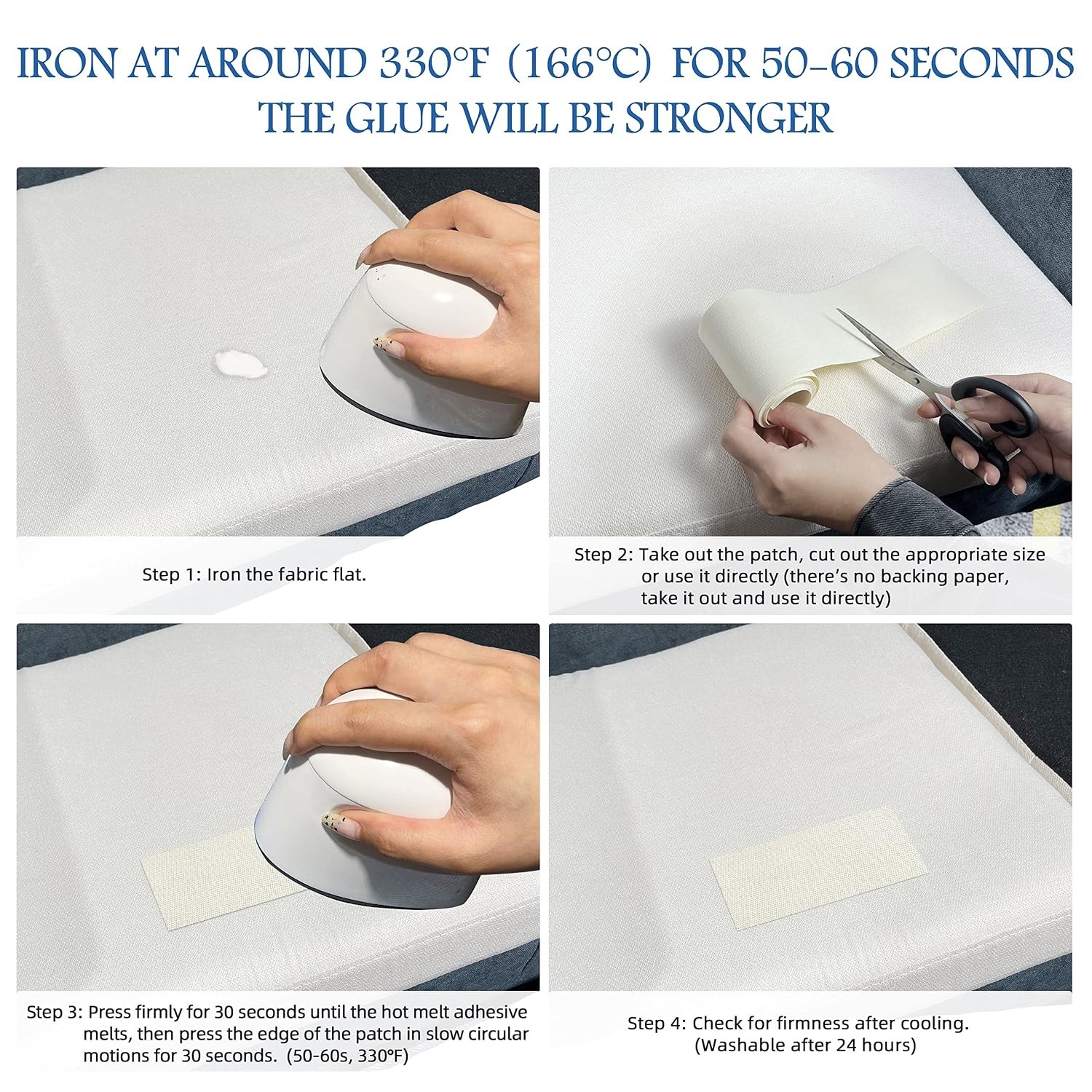 100% Cotton Waterproof Iron on Canvas Repair Patches 3″×60″ Fabric Patch