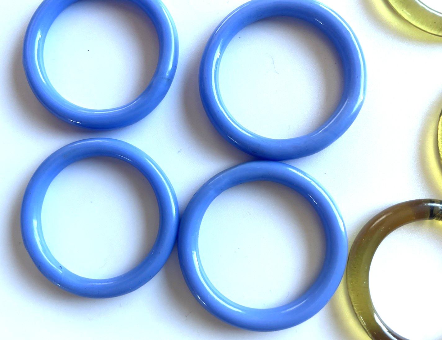 Antique 1920’s Chinese Peking Glass 2″ Sewing Rings Set of 13
