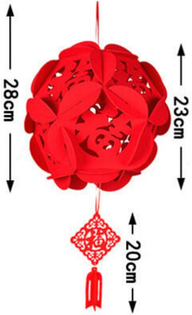 2 Piece Red Chinese Lanterns, Decorations for Chinese New Year, Chinese Spring F