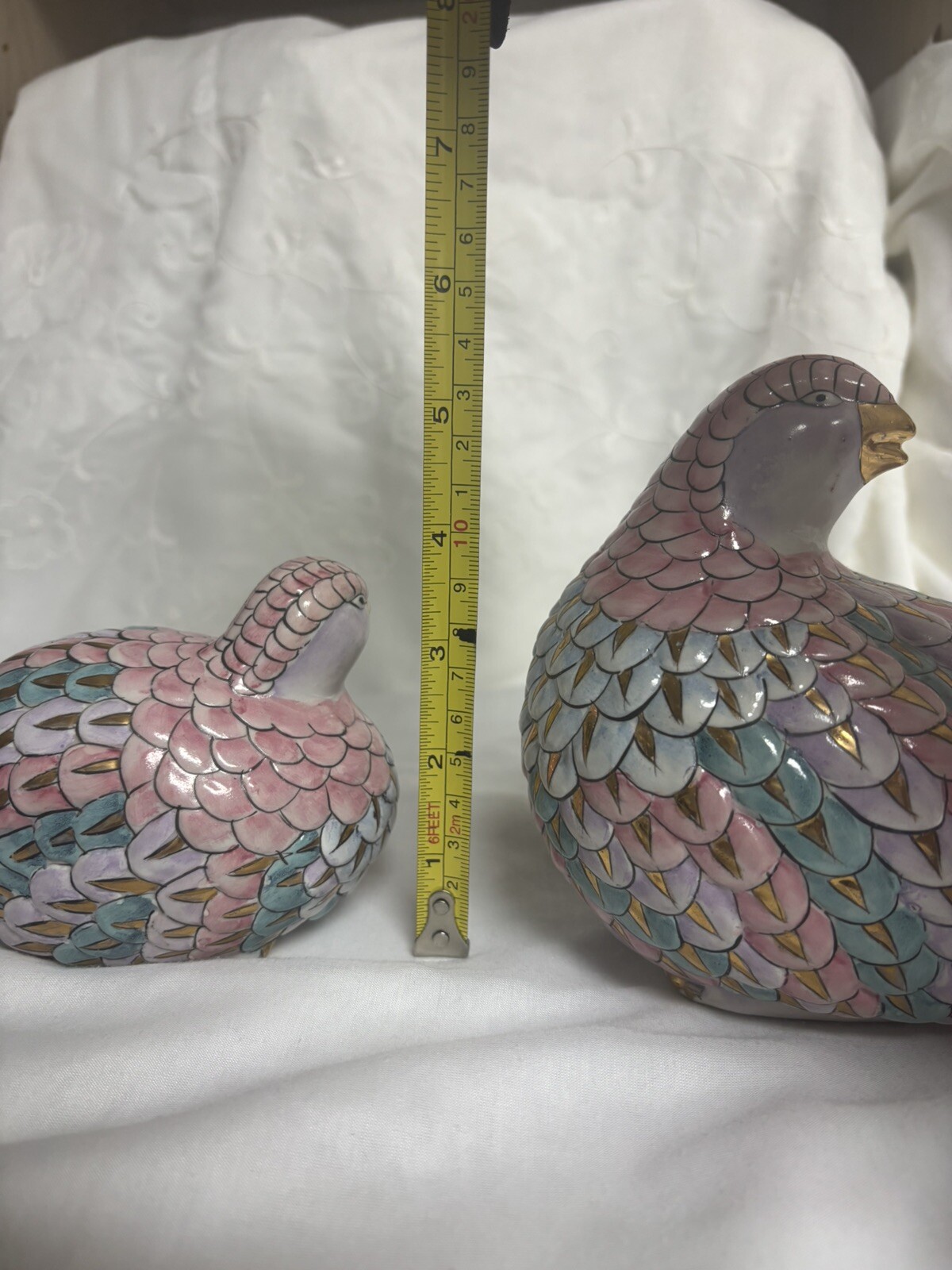 RARE Vintage H.F.P Macau Ceramic Love Birds Doves Chinese Porcelain TOYO