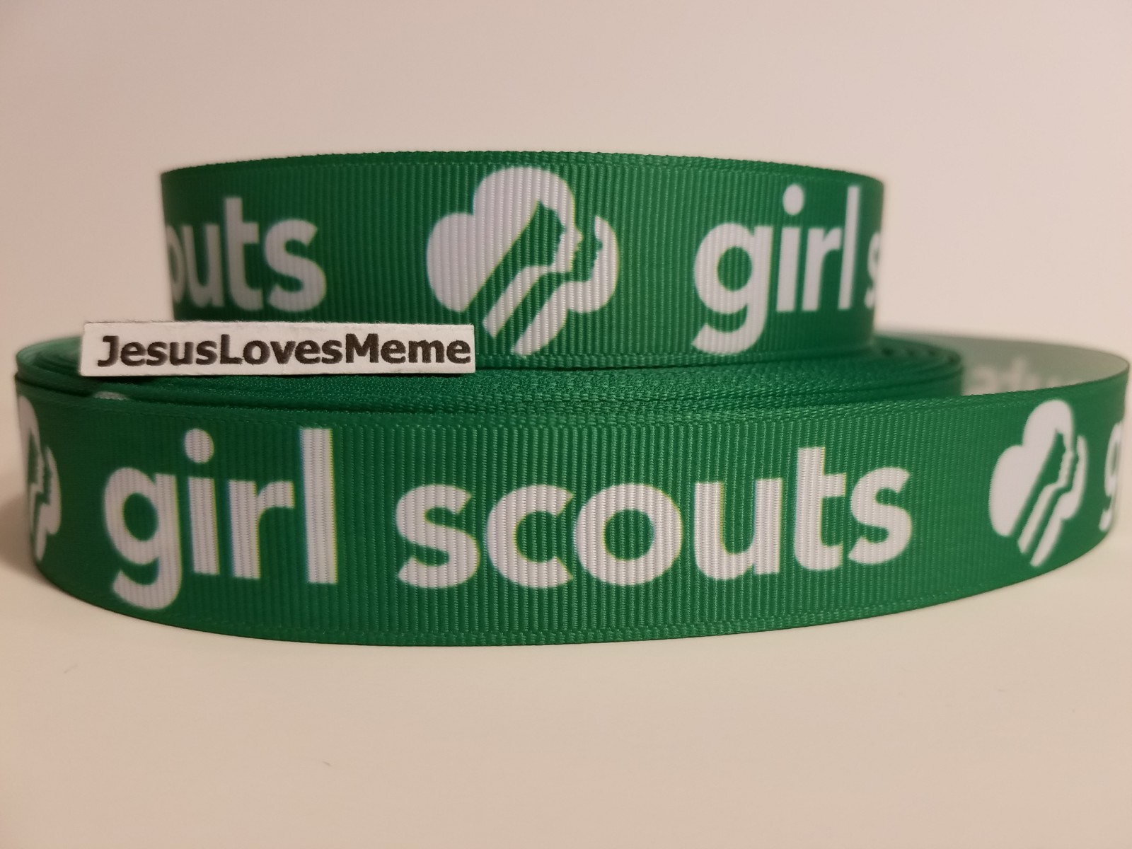 Grosgrain Ribbon Girl Scouts Girls of Courage Confidence Character Serve God 7/8