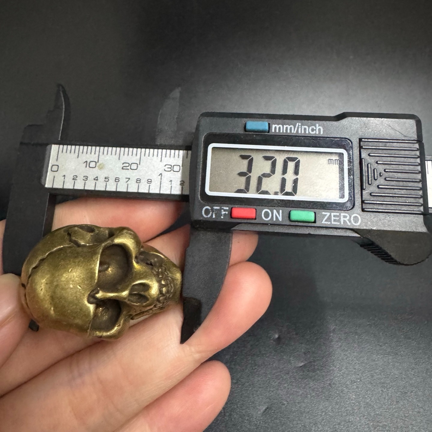 Vintage Solid Brass Cracked Skull Mini Statue Gothic Desktop Ornament Figurine