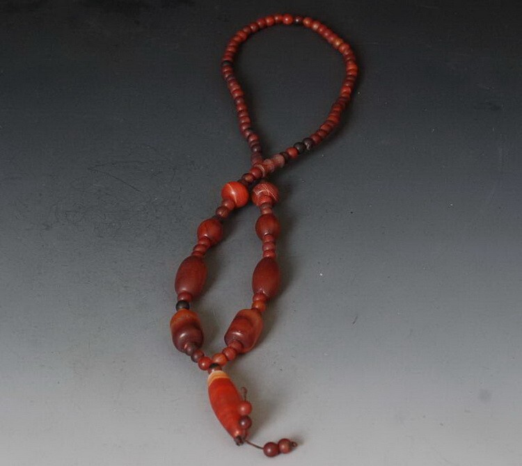 Charm China red Agate Beads Necklace! Ethnic style Simple and elegant string