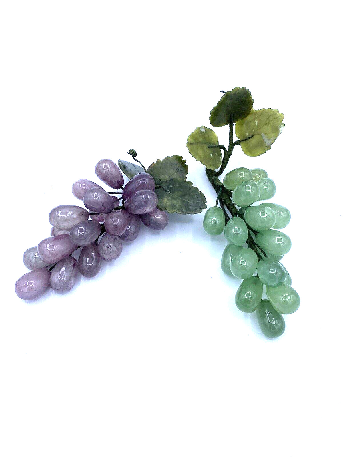 Vintage 20th Century Figurative Amethyst and Jade Grape Cluster