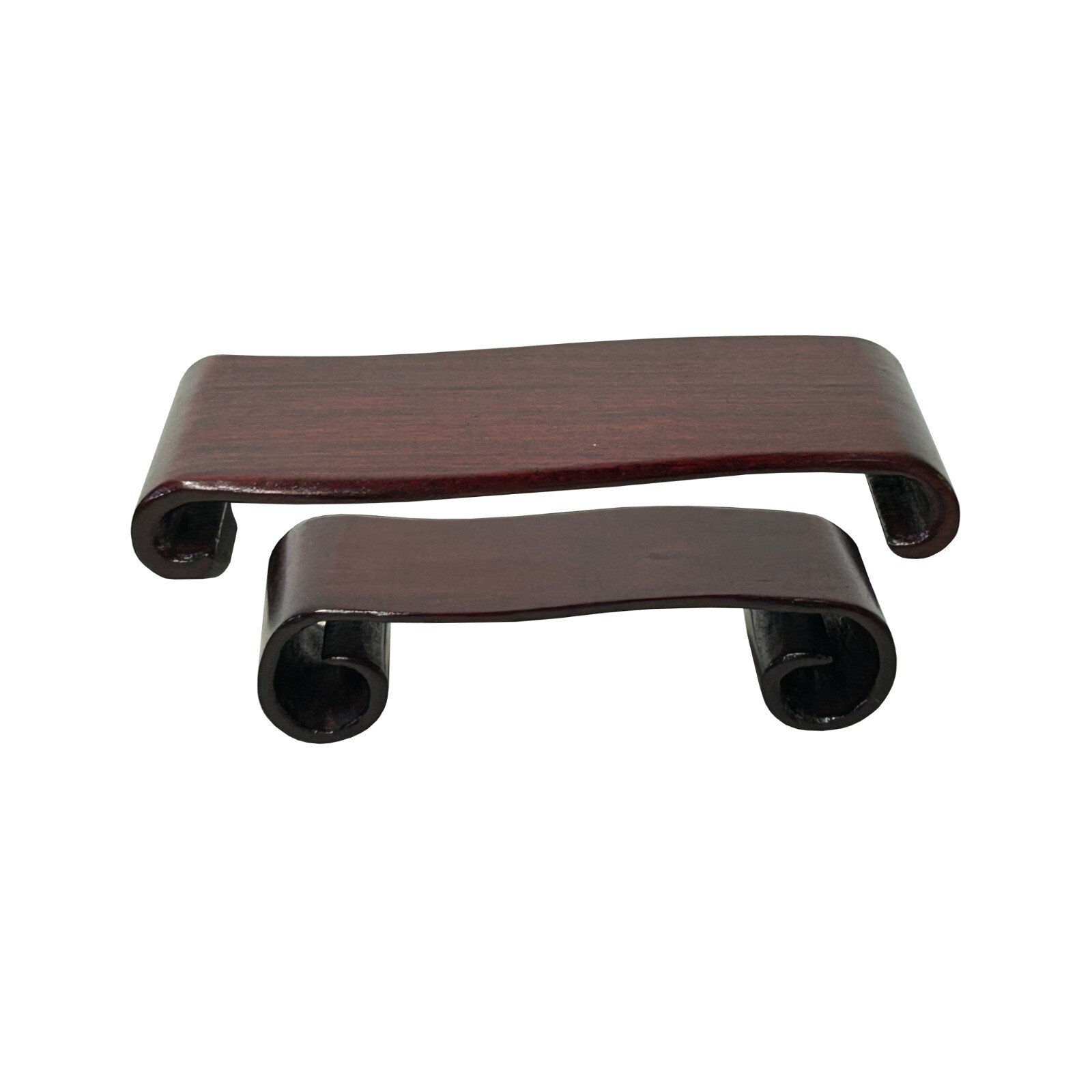 5.5″ Set 2 Brown Wood Scroll Legs Rectangular Display Stand Riser Easels ws4056