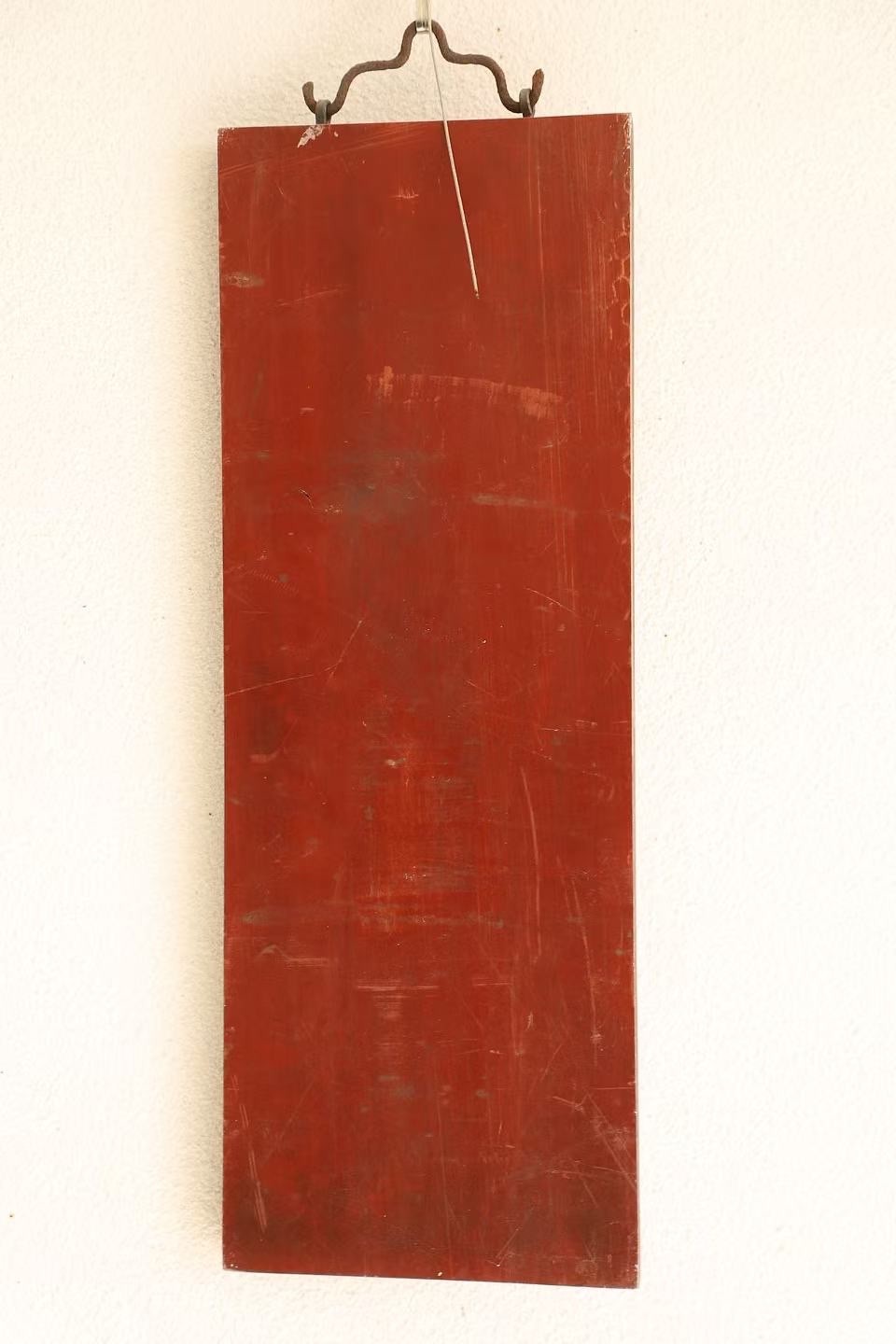 Vintage Chinese Red Nanmu Wood Carved Plaque Calligraphy Wall Hanging Home Decor